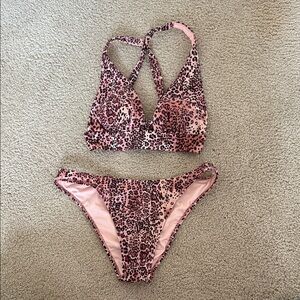 Shade & Shore Pink Leopard Bikini Set